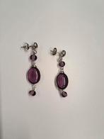 Boucles d'oreilles avec pierres améthyste, Enlèvement ou Envoi, Comme neuf, Pendantes, Avec pierre précieuse