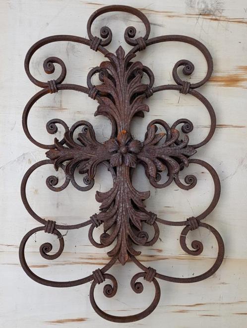Antieke klassieke smeedwerk voor raam voordeur balkon trap, Antiek en Kunst, Curiosa en Brocante, Ophalen of Verzenden