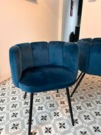 4 velvet stoelen blauw, Huis en Inrichting, Stoelen, Ophalen, Zo goed als nieuw, Blauw, Vier