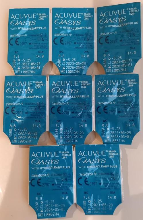 8 LENTILLES DE CONTACT ACUVUE OASYS -5,25, Divers, Matériel Infirmier, Neuf, Envoi