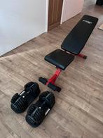 Bench + verstelbare dumbels -24kg, Sport en Fitness, Fitnessmaterialen, Ophalen, Zo goed als nieuw