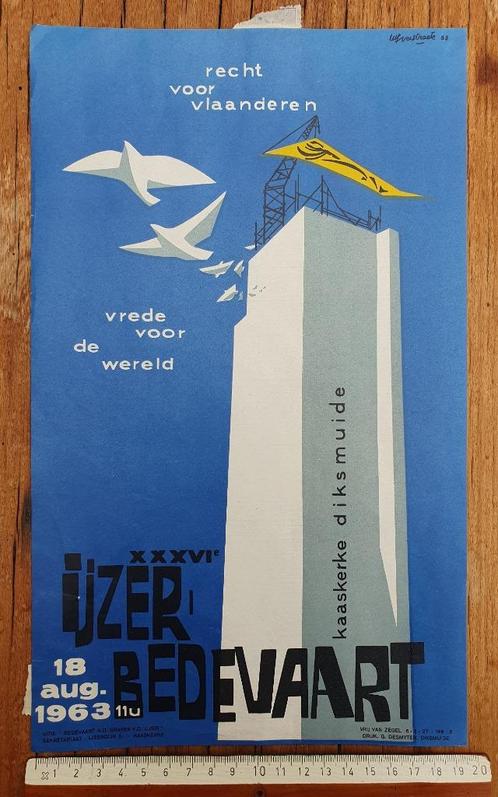 Affiche Kaaskerke Diksmuide 1963 Ijzerbedevaart, Collections, Cartes postales | Belgique, Non affranchie, Flandre Occidentale