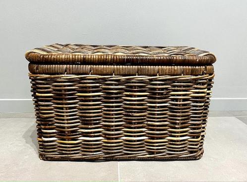 Rieten opbergmand, Huis en Inrichting, Woonaccessoires | Schalen en Manden, Zo goed als nieuw, Mand, Rechthoekig, Riet, Ophalen