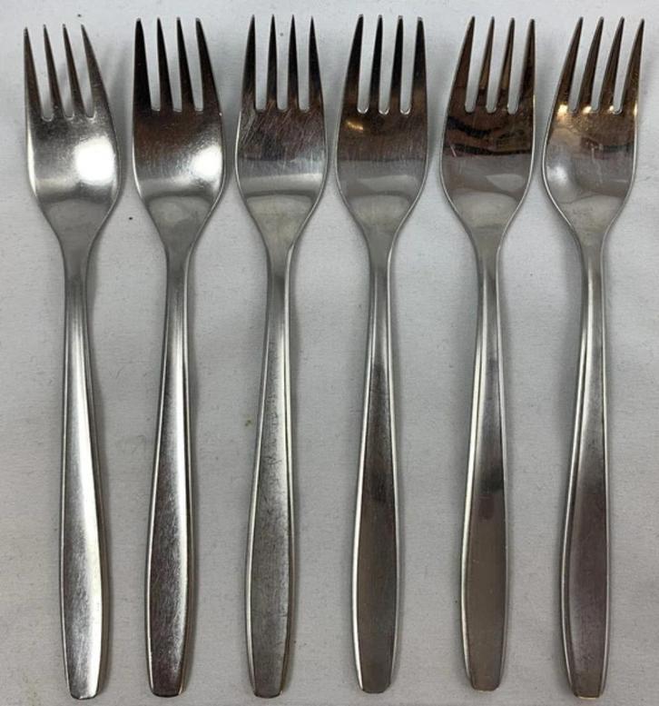 Gero Zilmeta 512 Foxtrot set van 6 dessertvorken 17cm vorken, Huis en Inrichting, Keuken | Bestek, Zo goed als nieuw, Verzenden
