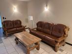 Salonset (salontafel, tweezit & driezit), Huis en Inrichting, Ophalen, Zo goed als nieuw, Hout