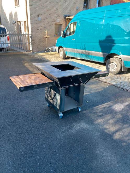 Cortenstaal plancha, Tuin en Terras, Houtskoolbarbecues, Zo goed als nieuw, Ophalen of Verzenden