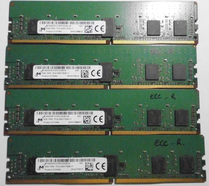 Kit 4 x 4 Gb DDR4 ECC 2400T, Computers en Software, RAM geheugen, Server, 16 GB, DDR4, Ophalen of Verzenden