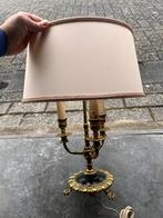 Klassieke Messing Tafellamp met Elegante Lampenkap - Een Tij, Comme neuf, Enlèvement