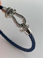 Bracelet fer à cheval bleu argent, Enlèvement ou Envoi, Neuf, Bleu, Argent