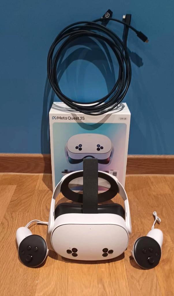 Meta Quest 3s 128 gb + Link kabel + Elite strap, Games en Spelcomputers, Virtual Reality, Nieuw, Pc, VR-bril, Ophalen of Verzenden