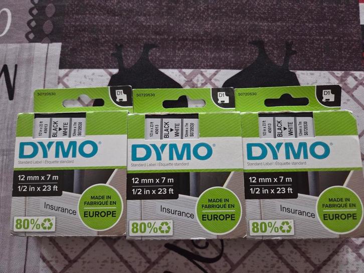 DYMO D1 Standard - Black on White - 12mm, Computers en Software, Printerbenodigdheden, Nieuw, Ophalen of Verzenden