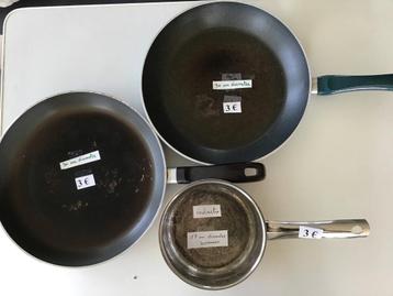 6 steelpannen aan 3 euro of aan 2 euro per pan beschikbaar voor biedingen