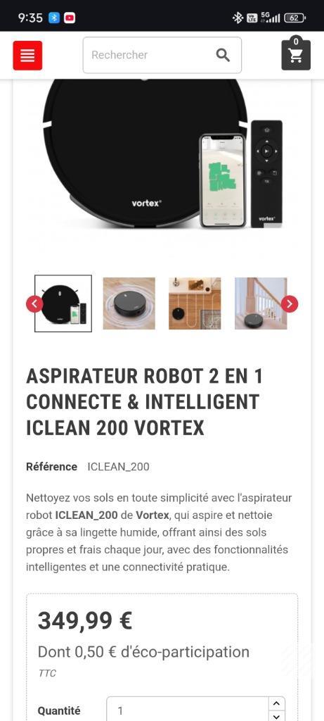 NIEUW! VERBONDEN en SLIMME ROBOTSTOFZUIGER ICLEAN 200 VORTE, Elektronische apparatuur, Stofzuigers, Nieuw, Robotstofzuiger, Minder dan 1200 watt