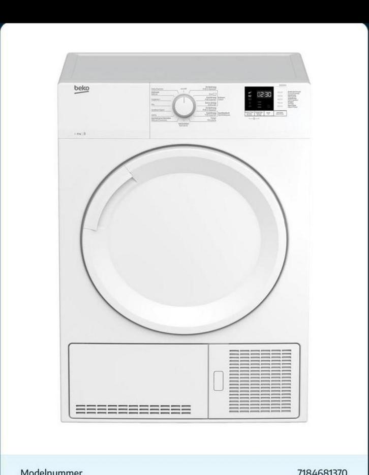Beko droogkast nieuw, Elektronische apparatuur, Droogkasten, Nieuw, Condens, Voorlader, Ophalen