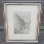 Dessin paysage signe Oswald poreau, Enlèvement ou Envoi