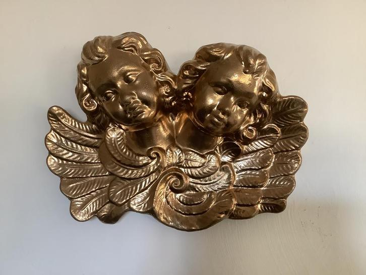 Goudkleurig engelornament romantisch / barok, Huis en Inrichting, Woonaccessoires | Wanddecoraties, Zo goed als nieuw, Ophalen