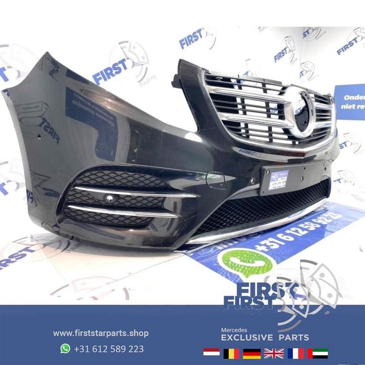 W447 VITO / V KLASSE AMG VOORBUMPER COMPLEET ZWART ORIGINEEL, Auto-onderdelen, Carrosserie, Bumper, Mercedes-Benz, Voor, Gebruikt