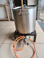 Inox kookpot met gasvuur +-50 liter, Ophalen, Gebruikt