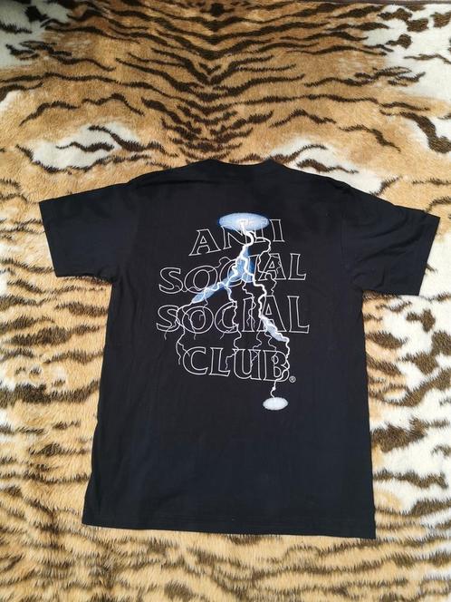 Anti Social Social Club Lightning Tee - Large, Kleding | Heren, T-shirts, Zo goed als nieuw, Maat 52/54 (L), Zwart, Ophalen of Verzenden