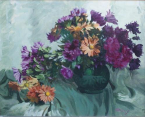 José Storie (1899-1961): Bloemenstilleven (77 x 67 cm), Antiek en Kunst, Kunst | Schilderijen | Klassiek, Ophalen of Verzenden