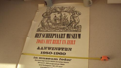 oude affiche scheepvaartmuseum, Verzamelen, Scheepvaart, Ophalen of Verzenden