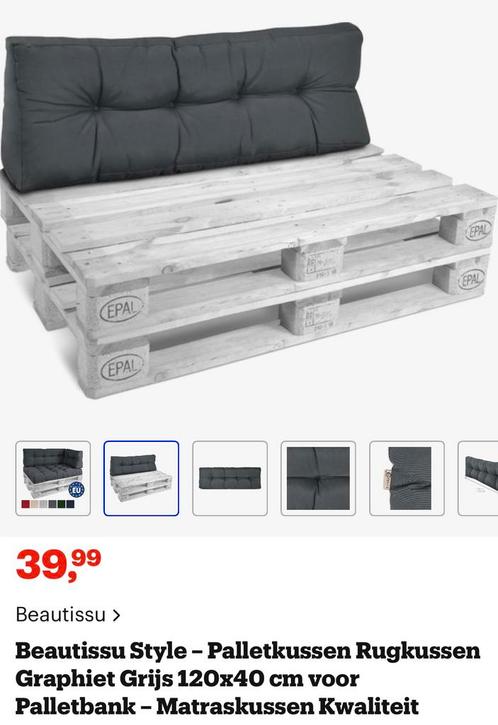 Palletkussen + rugleuning, Tuin en Terras, Tuinmeubel-accessoires, Zo goed als nieuw, Ophalen