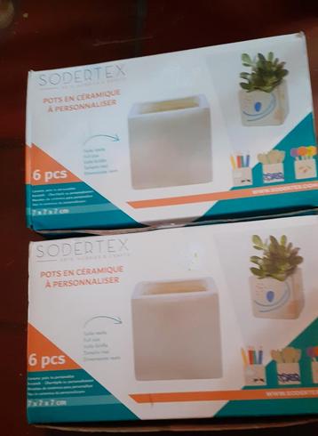 lot de 10 pots neuf en plâtre blanc a personnaliser  beschikbaar voor biedingen