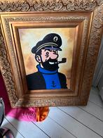 Tintin, peinture capitaine haddock avec belle encadrement, Comme neuf