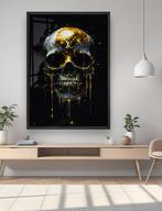 Uniek XXL Glasschilderij | Louis Vuitton Gold Skull - 6 size, Huis en Inrichting, Oorspronkelijke maker, Verzenden, Nieuw, 125 cm of meer