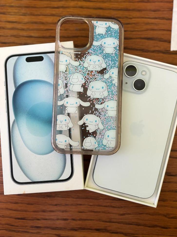 iPhone 15 blauw 128 GB, Telecommunicatie, Mobiele telefoons | Apple iPhone, Zo goed als nieuw, 128 GB, Zonder abonnement, Zonder simlock