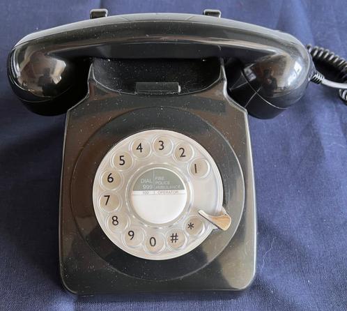 Retro telefoon - Gloss Black GPO 746 Rotary Dial, Collections, Rétro, Audio et Vidéo, Enlèvement