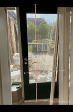Houten buitendeur met glas, Doe-het-zelf en Bouw, Deuren en Vliegenramen, Ophalen, Gebruikt, Glas, Buitendeur