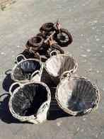 rieten mand en fiets, Huis en Inrichting, Woonaccessoires | Schalen en Manden, Ophalen, Gebruikt, Mand, Rond