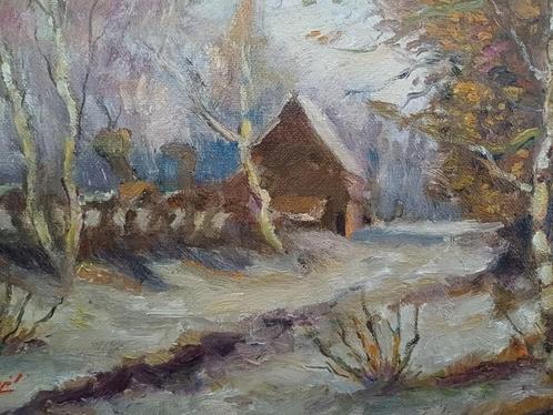 Schilderij M.VAN DEN BEMPT "Winter", Antiek en Kunst, Kunst | Schilderijen | Klassiek, Verzenden