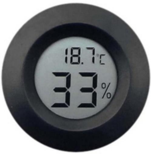 Digitale Hygrometer Thermometer Klimaatmeter - 41 mm - Zwart, Audio, Tv en Foto, Weerstations en Barometers, Nieuw, Ophalen of Verzenden