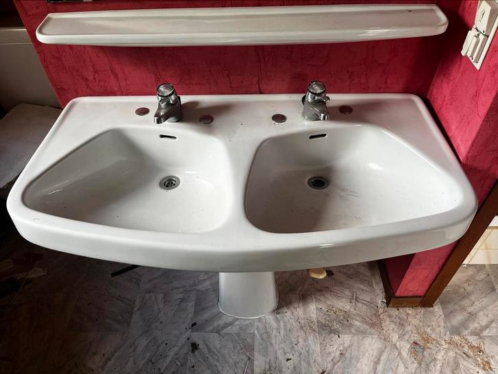 LAVANO DOUBLE VASQUE VINTAGE, Maison & Meubles, Salle de bain | Meubles de Salle de bain, Comme neuf, Enlèvement