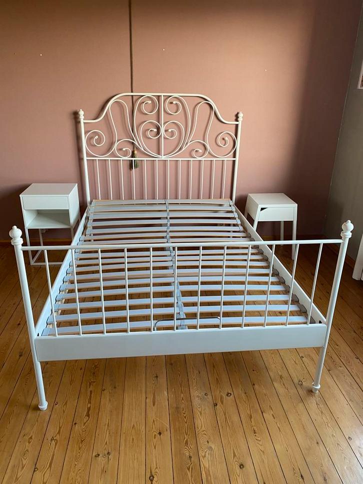 Tweepersoonsbed zonder matras 140x200 cm, Maison & Meubles, Chambre à coucher | Lits, Comme neuf, Deux personnes, 140 cm, 200 cm