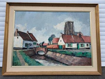 huile sur toile Lissewege signe Maurice WAETERLOOS beschikbaar voor biedingen