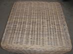 tafel;poef=wicker=nieuwe staat;+glas erop 5mm=samen 80 EURO, Huis en Inrichting, Kunststof, Nieuw, LOUNGE, 75 cm of meer