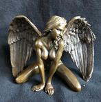 Prachtige bronzen naakte dame met vleugels, licht erotisch., Enlèvement ou Envoi