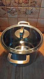 Grande casserole en inox 9 litres, Inox, Enlèvement ou Envoi, Comme neuf, Plaques à induction