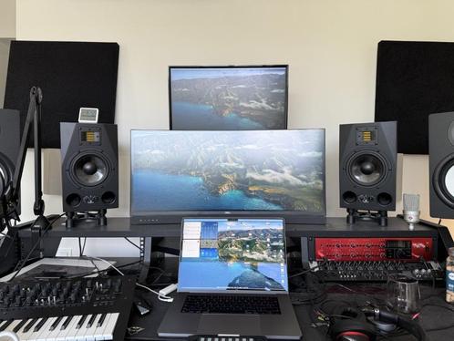 Adam A7X pair - perfecte staat, Audio, Tv en Foto, Luidsprekerboxen, Zo goed als nieuw, Front, Rear of Stereo speakers, 120 watt of meer