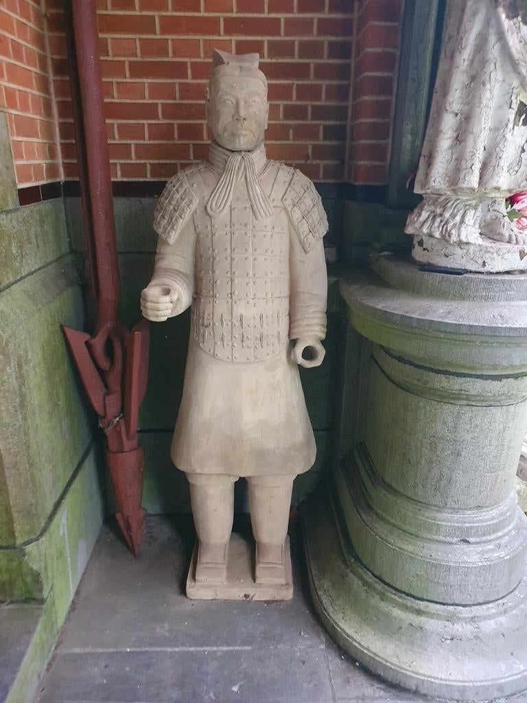 Terracotta leger beeld van 150cm, Tuin en Terras, Tuinbeelden, Ophalen