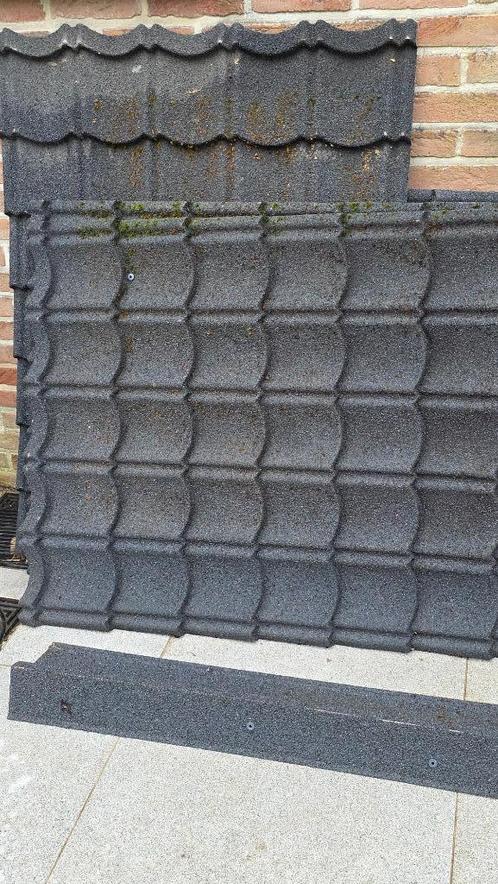 tuinhuis - dakpanplaten van Aqua-pan antraciet, Tuin en Terras, Tuinhuizen, Zo goed als nieuw, Tuinhuis, Metaal, Ophalen