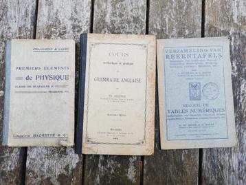 Lot oude leerboeken - physique - grammaire - rekentafels, Enlèvement ou Envoi