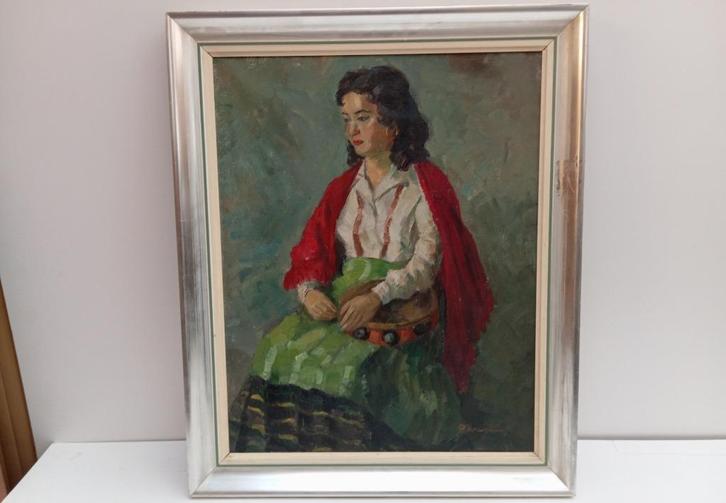 PIERRE CHRISTIN schilderij (1), Antiek en Kunst, Kunst | Schilderijen | Klassiek, Ophalen of Verzenden