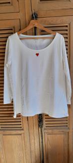 Wit T-shirt met hartje 50., Kleding | Dames, Grote Maten, Zeeman, Ophalen of Verzenden, Nieuw, Wit
