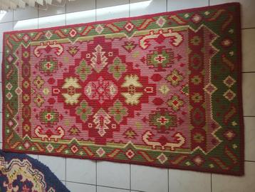 Veelkleurig handgemaakt vintage tapijt