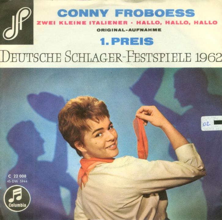 Conny Froboess - Zwei Kleine Italiener, Cd's en Dvd's, Vinyl Singles, Zo goed als nieuw, Single, Pop, 7 inch, Ophalen of Verzenden
