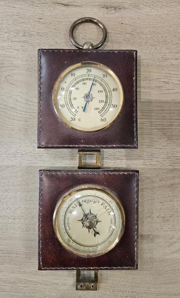 Antiek vintage weerstation voor aan de muur - thermometer en beschikbaar voor biedingen